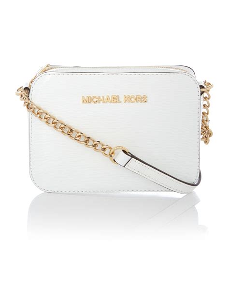 michael kors white bag with gold chain|michael kors white crossbody.